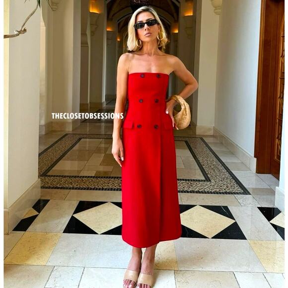 ZARA BLOGGER FAVE!!! Midi Dress with Front Slit NWT - Picture 6 of 16